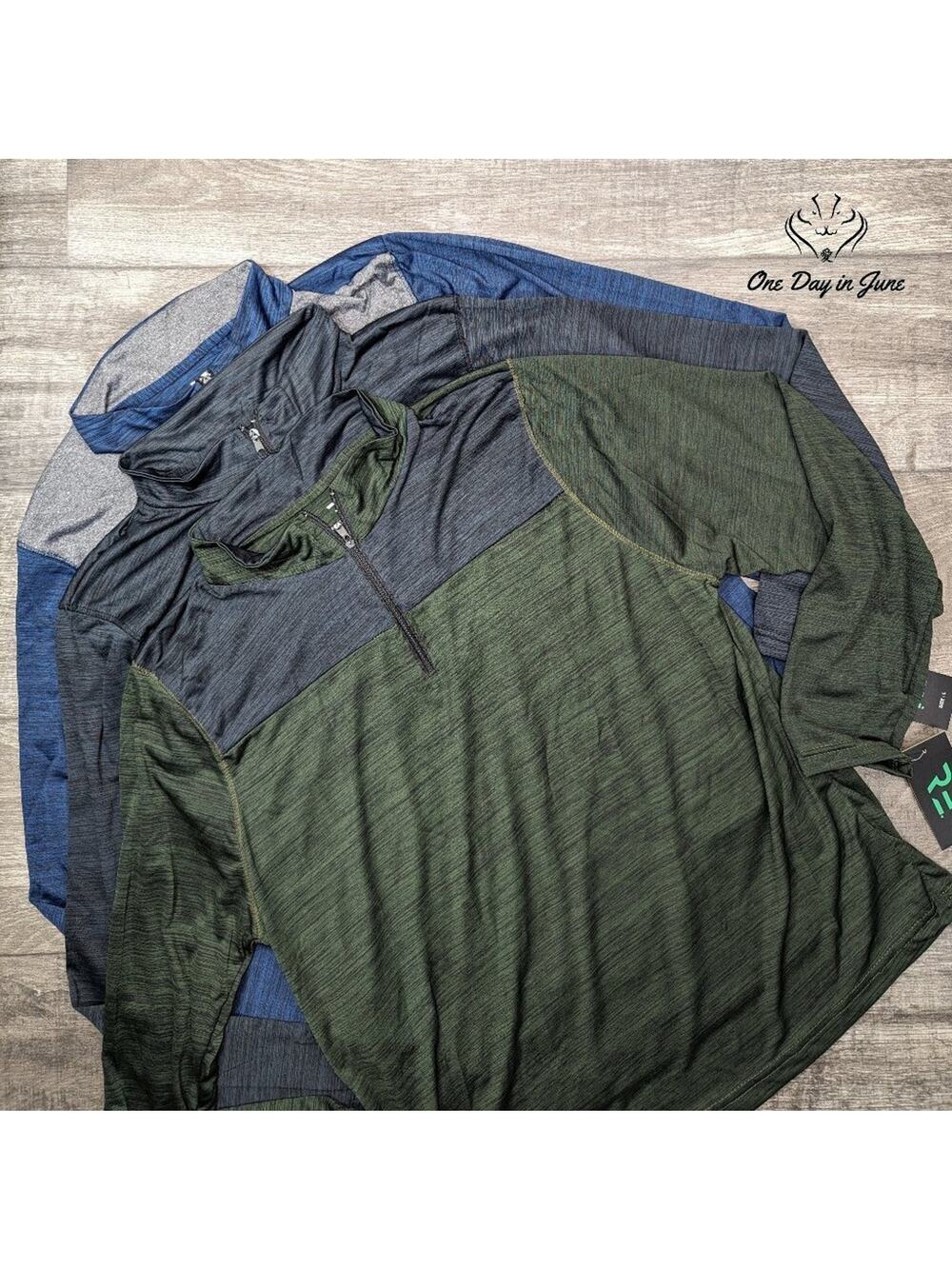 Real Essentials 3 Pack Half Zip Dry Fit Sweatshirt Size L
